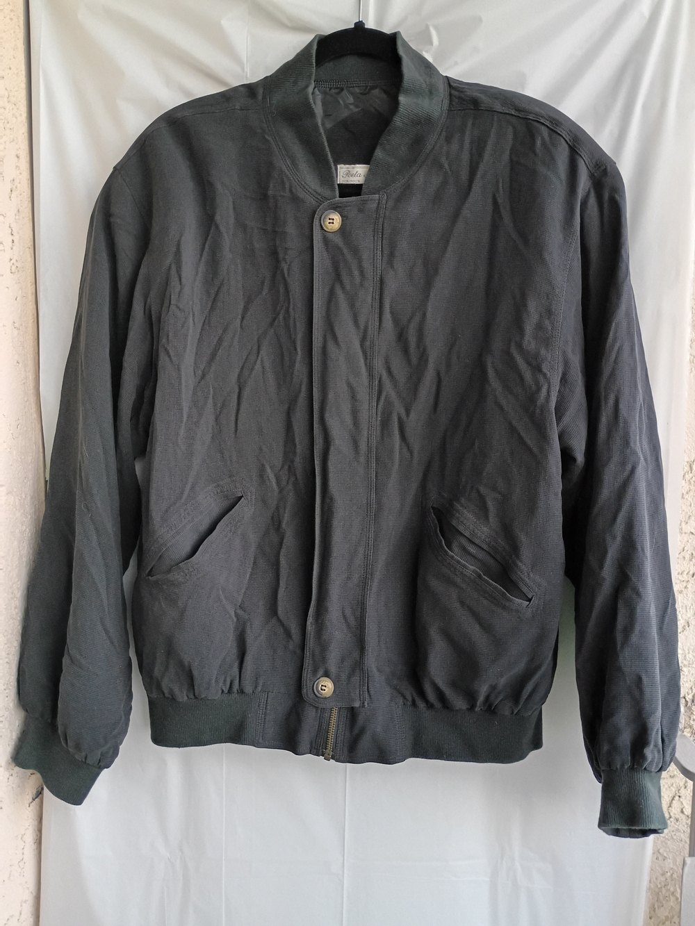 Vintage Poeta Moda Visitor Silk Bomber Jacket Black Size M